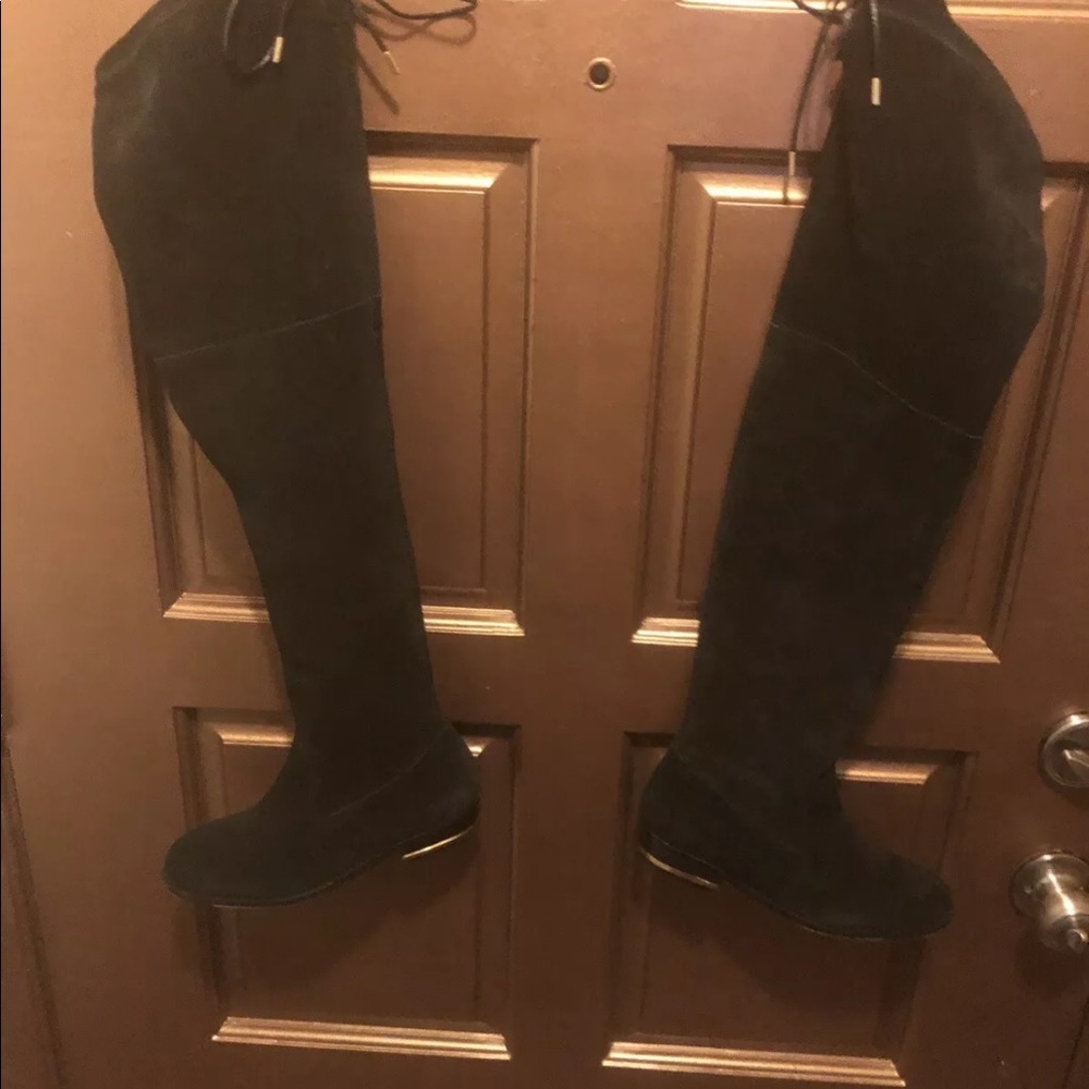 Kurt Geiger Black Suede Over The Knee Boots -  36